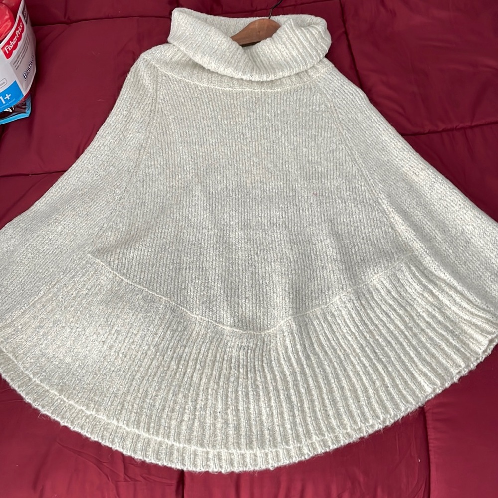 Tan cowl neck poncho